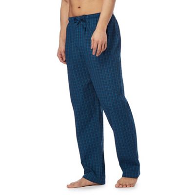 Blue check print pyjama pants